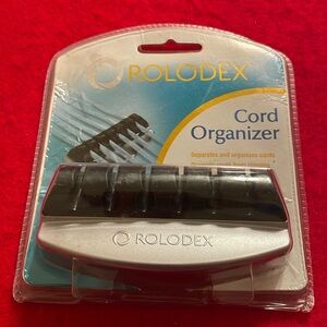 Rolodex 82420 Cord Organizer-Blk/Silver-4”x 1 3/4”x 1”-Blk w/ Silver Base